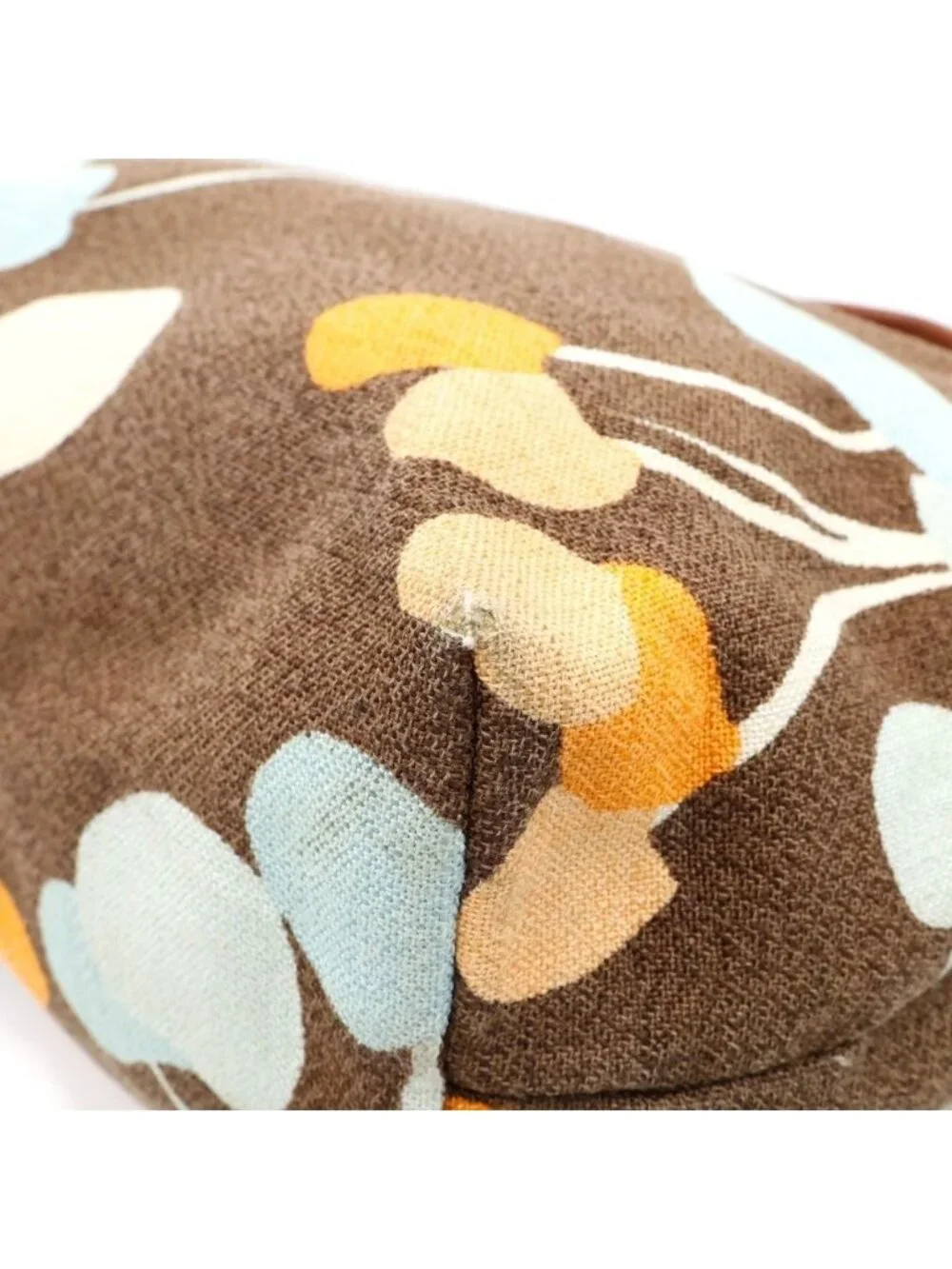 Miu Miu Canvas Leather Tote Bag Brown